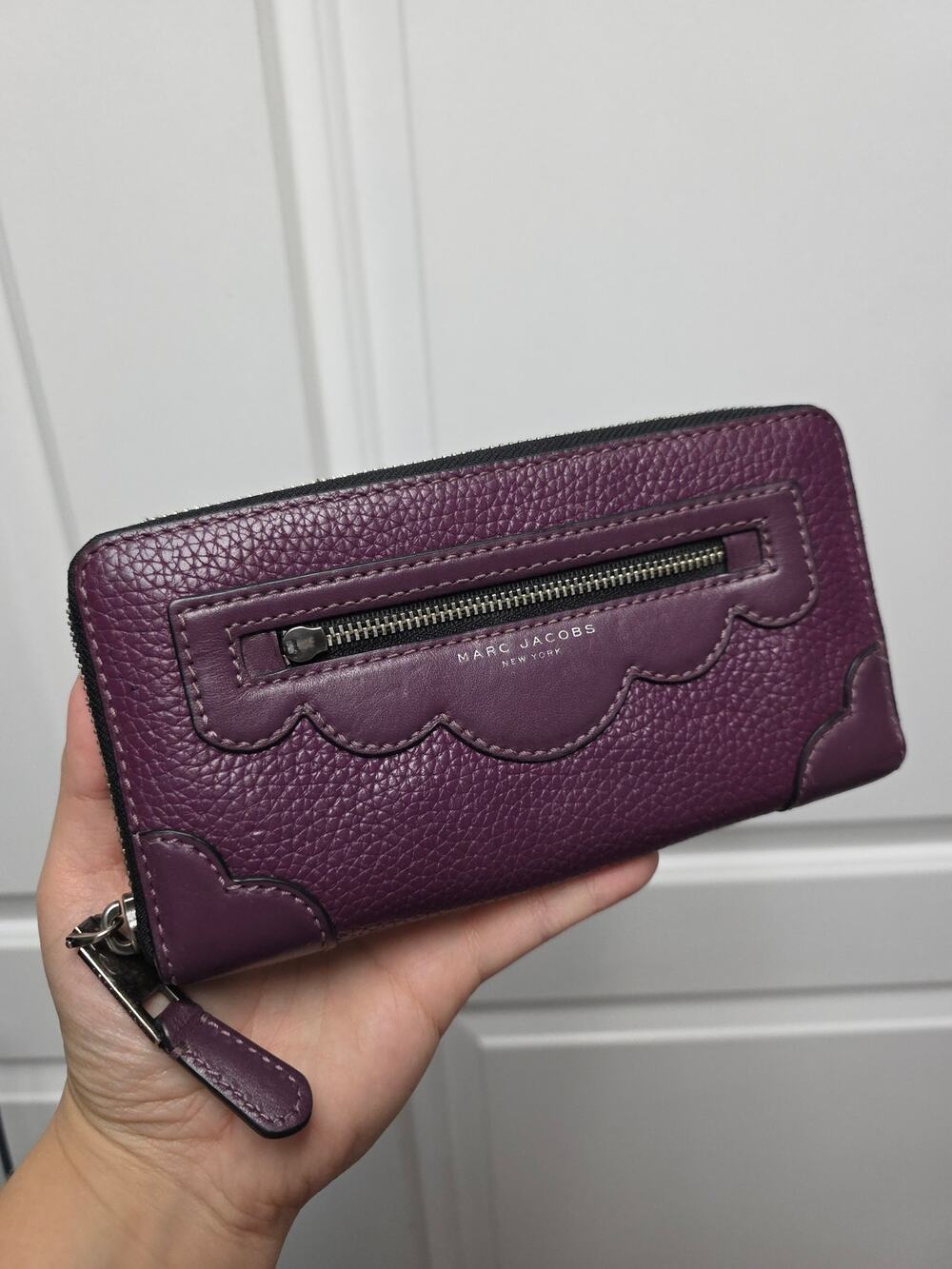 Marc Jacobs Standard Continental Haze Pebbled Leather Wallet - broken zipper